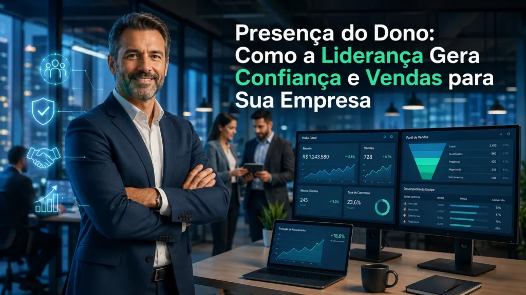 Empresário mostrando a importância da presença do dono da empresa para gerar confiança e vendas