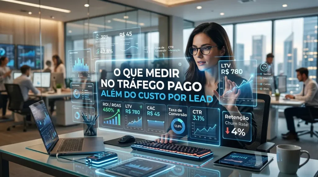 o que medir no tráfego pago além do custo por lead