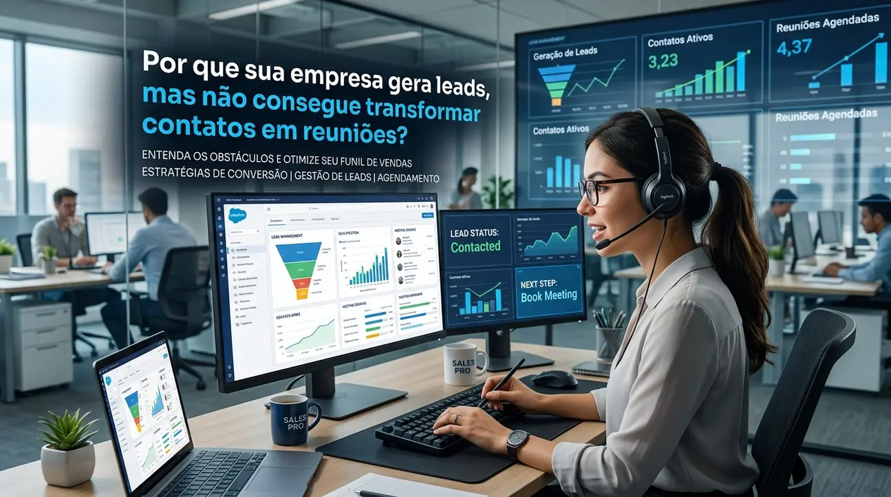 Funil de vendas digital com vazamentos simbolizando a dificuldade em transformar leads em reuniões