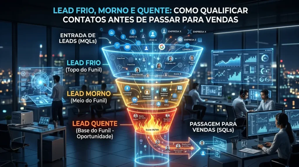lead frio morno quente no funil de vendas
